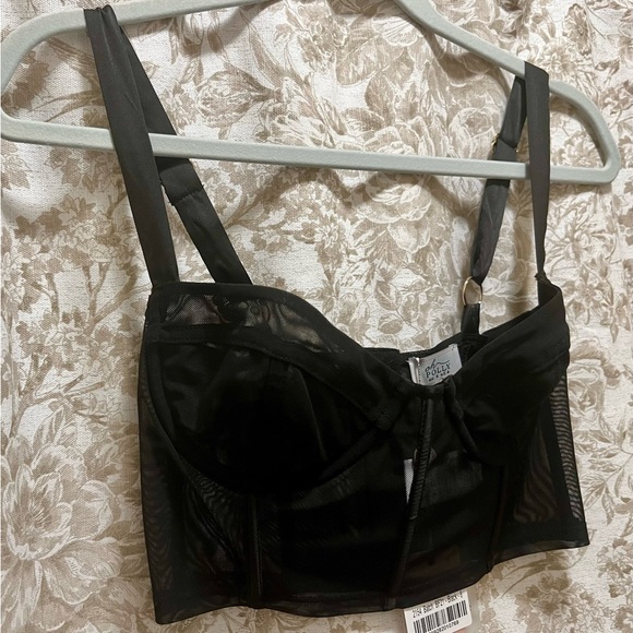 Oh Polly Black Sheer Bustier BNWT! - Picture 4 of 16